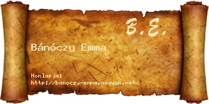 Bánóczy Emma névjegykártya
