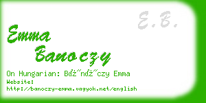 emma banoczy business card